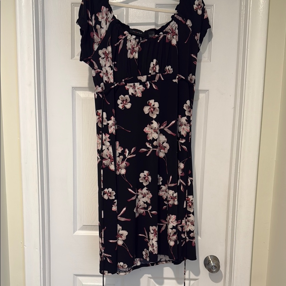 Axcess Black and Pink Floral Mini Dress